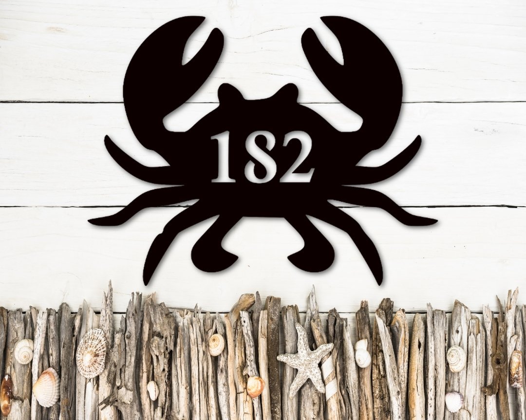 Crab House Numbers Sign
