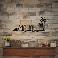 Thumbnail for Mahalo Sign with Palm Trees and Wave