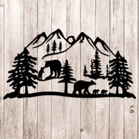 Thumbnail for Bears and Bear Cubs Wildlife Metal Wall Art