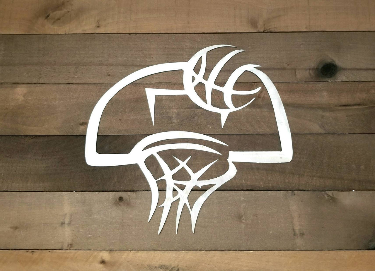 Basketball Hoop Sign | Metal Wall Art | Kids Room Decor | Basketball Coach&#39;s Gift | Sports Decor  | Father&#39;s Day Gift for Him | Sports Sign