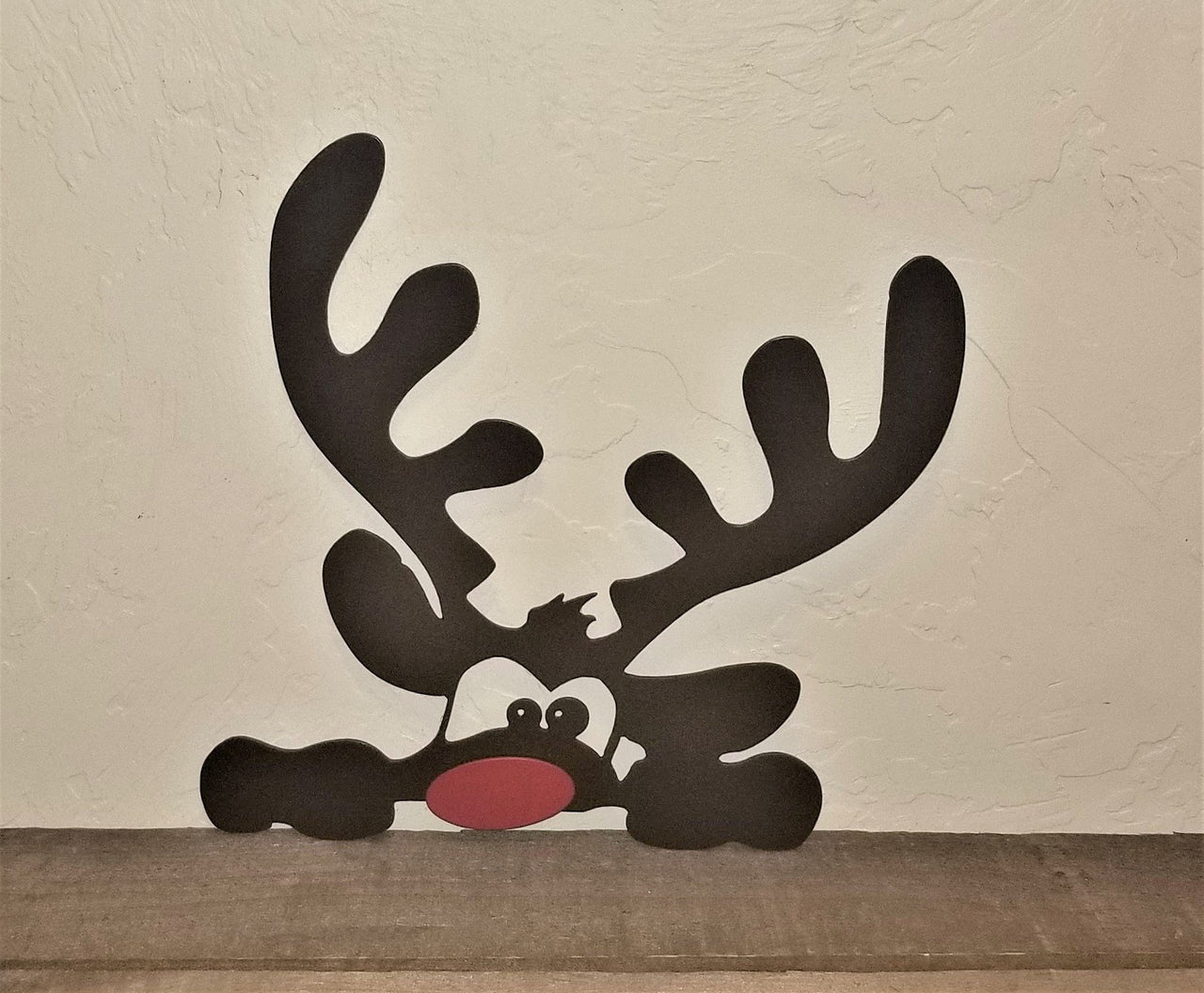 Rustic Reindeer Decor | Winter Window Decor | Christmas Metal Wall Decor | Outdoor Winter Sign | Funny Holiday Decor | Outdoor Reindeer Sign