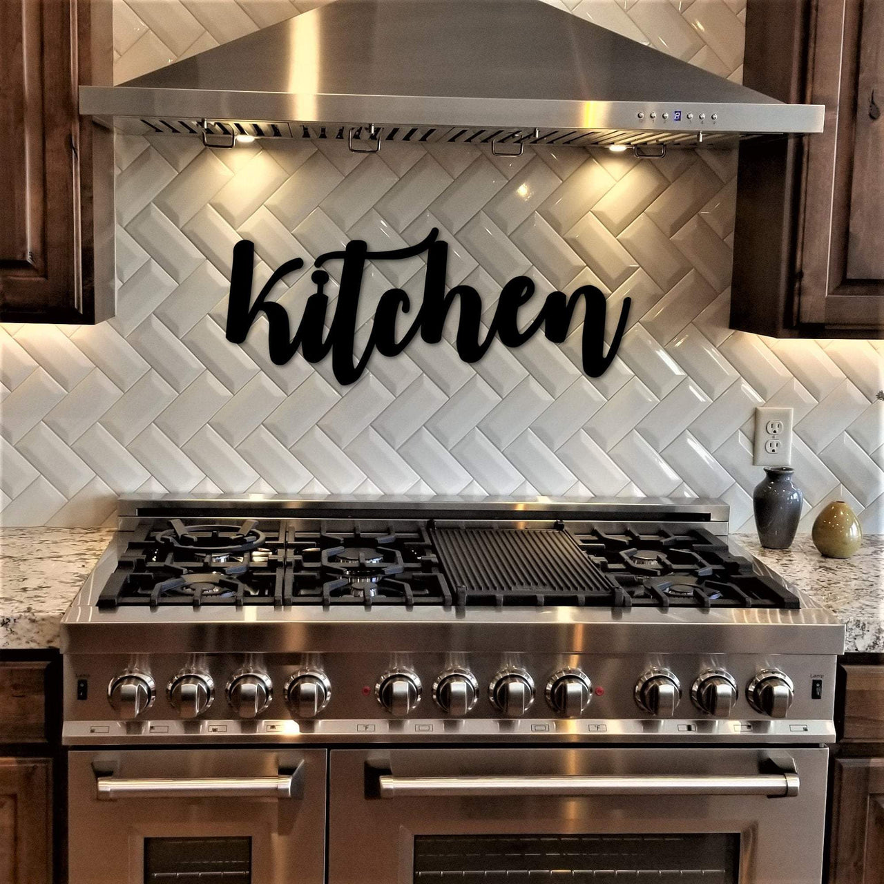 Kitchen Sign | Metal Word Art | Kitchen Wall Decor | Kitchen Gifts | Metal Cursive Letters | Word Signs | Kitchen Words for the Wall |
