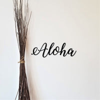 Thumbnail for Aloha Sign | Cursive Metal Wall Decor | Aloha Decorations | Aloha Gift | Luau Sign | Aloha Metal Sign | Hawaiian Decor | Script Metal Art