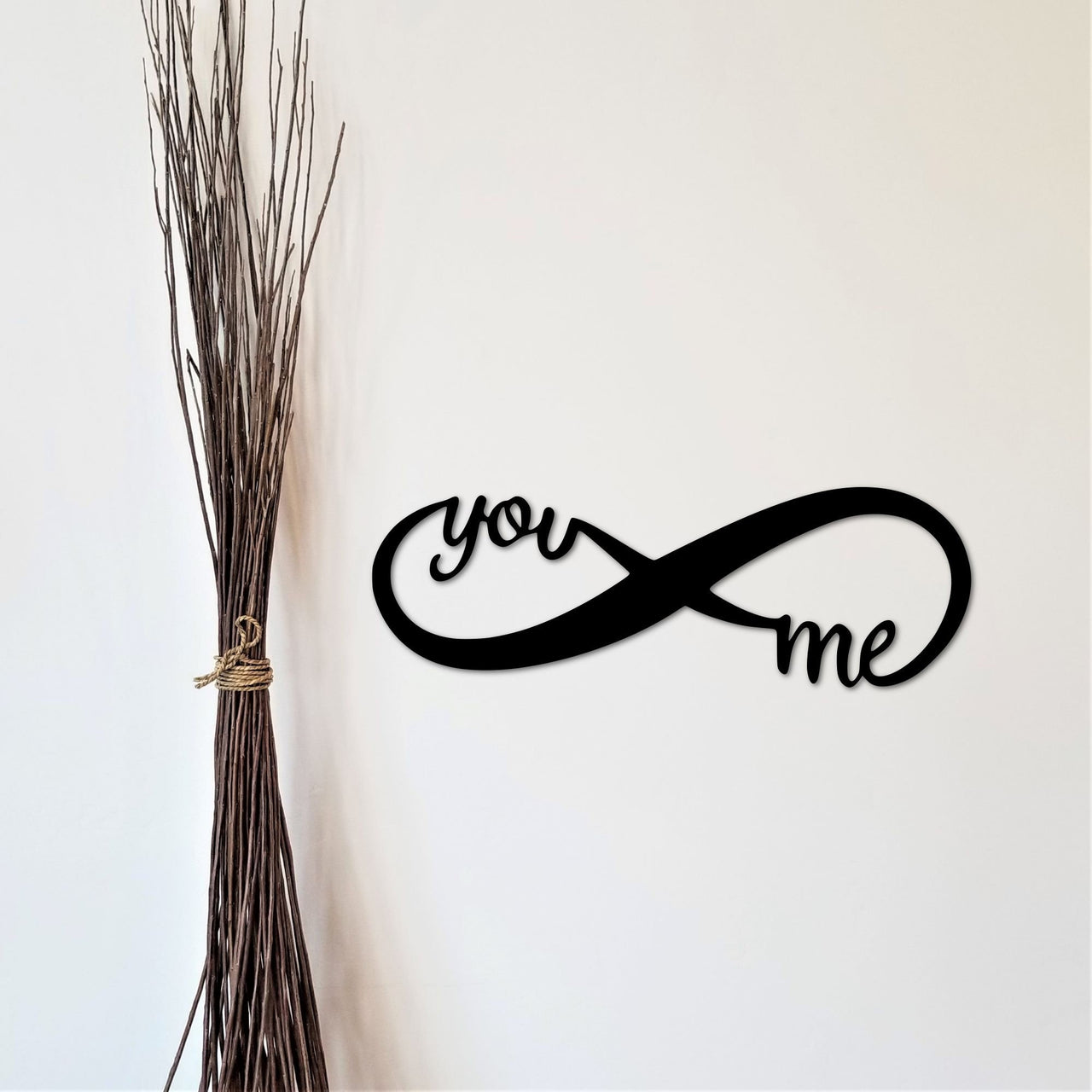 You and Me Infinity Sign | Metal Infinity Forever Love Decor | You and Me Word Art | Wedding Anniversary Gift | Infinity Symbol Love Sign