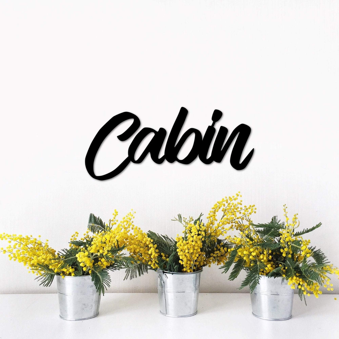 Cabin Metal Sign | Metal Word Art | Cabin and Lake Living Room Decor | Cabin Bedroom and Bathroom Wall Art | Cabin Life Gifts
