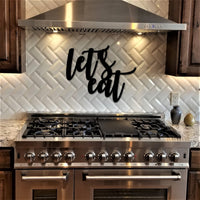 Thumbnail for Let's Eat Metal Sign | Kitchen Sign | Wall Hanging | Rustic Wall Decor | Farmhouse Style Dining Room Sign | Script Words for the Wall