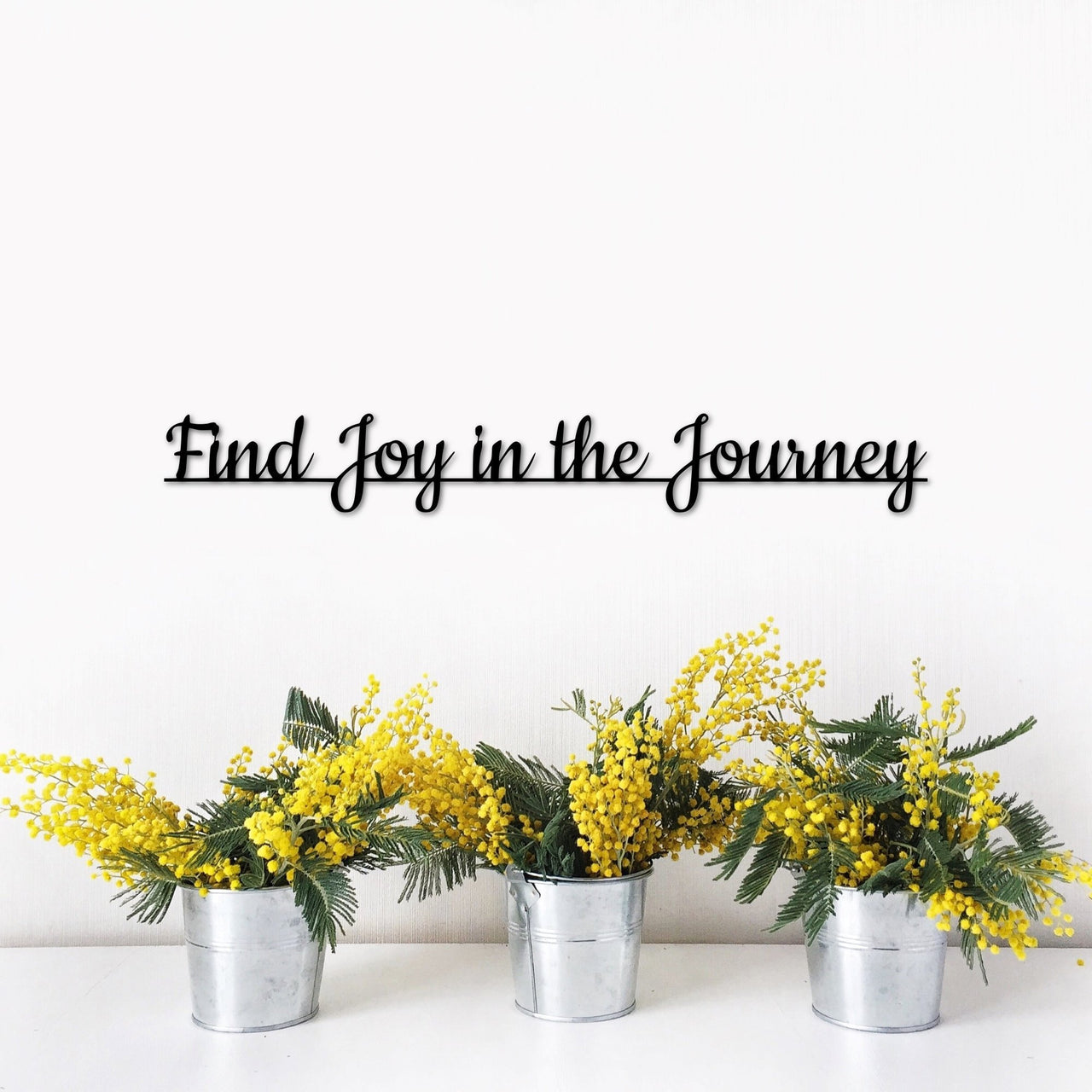 Find Joy in the Journey Sign | Living Room Signs | Metal Script Words for the Wall | Positive Wall Quotes | Motivational, Religious Saying