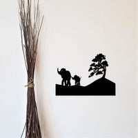 Thumbnail for Metal Elephant and Baby Nursery Sign | Jungle Sign | Zoo Wall Decor |African Safari | Kids Room Decor | Wildlife Art | Metal Animal Cutout