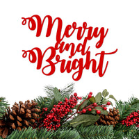 Thumbnail for Merry and Bright Sign Metal Sign | Christmas Sign | Holiday Decor | Merry and Bright Christmas Decor | Holiday Sign | Script Rustic Word Art