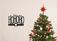Thumbnail for Ho Ho Ho Christmas Sign with Santa Claus Belt | Metal Wall Decor | Christmas and Holiday Decor | Metal Christmas Sign | Winter Metal Word
