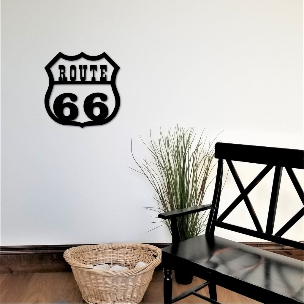 Route 66 Sign Metal Wall Art - Simply Royal Design