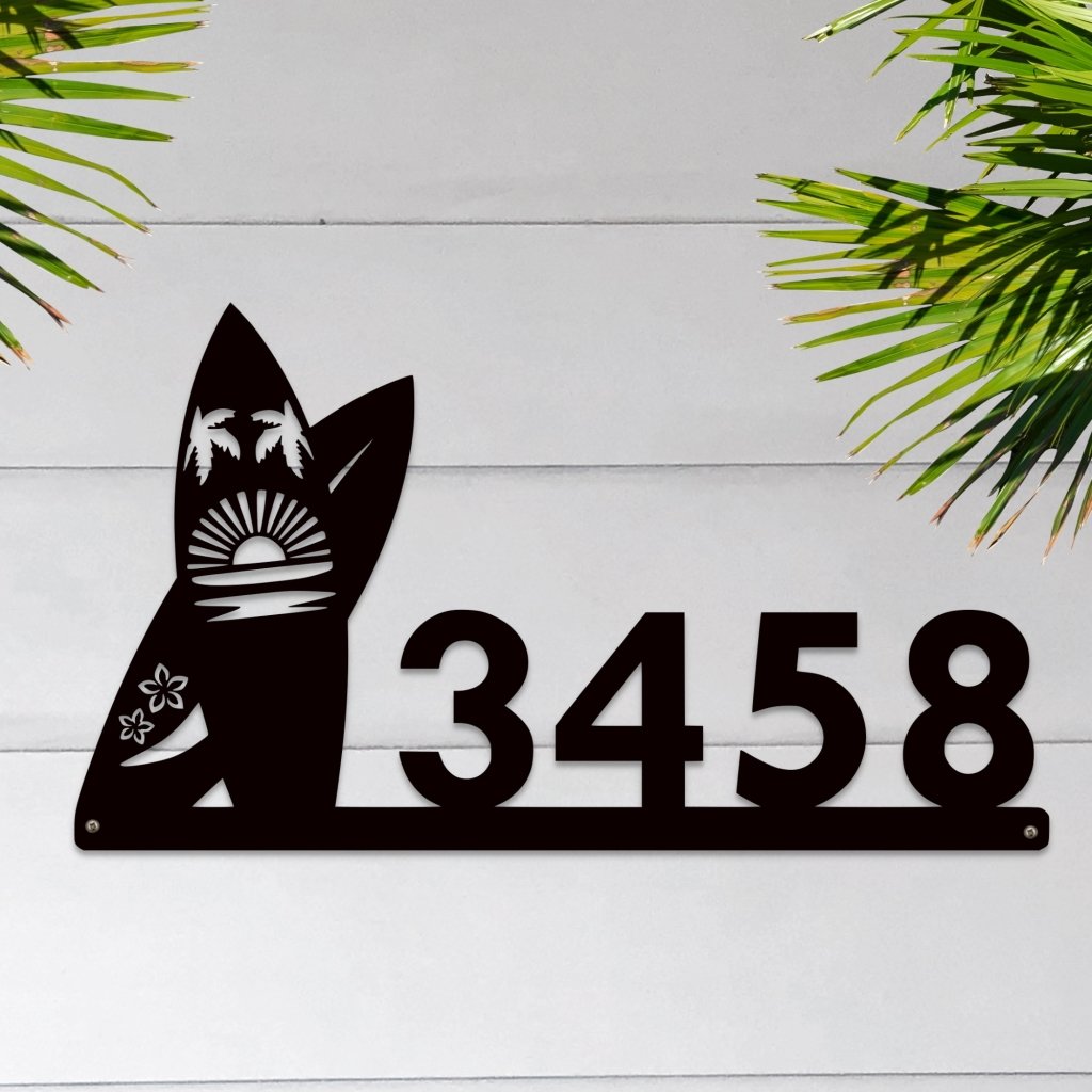 Surfboard House Numbers Sign - Simply Royal Design