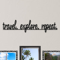 Thumbnail for Travel Explore Repeat Metal Sign - Simply Royal Design