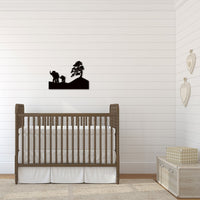 Thumbnail for Elephants Metal Wall Art with Mom and Baby Elephant