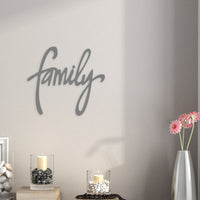 Thumbnail for Cursive Family Sign | Metal Word Art - Simply Royal Design