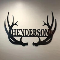 Thumbnail for Personalized Last Name Antler Sign