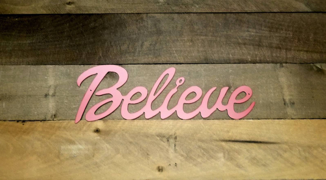 Believe Metal Sign Word Art | Believe Gift | Inspirational Words | Believe Wall Decor | Believe Sign | Script Font | Metal Letters Cutout