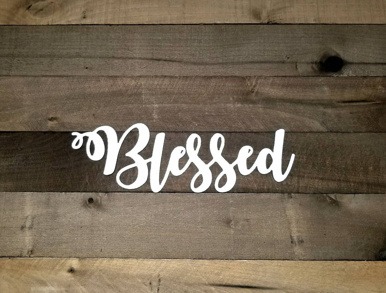 Blessed Script Sign | Metal Wall Art | Dining Room Decor | Blessed Hanging Sign | Living Room Decor |Blessed Quote Word Art | Metal Cutout