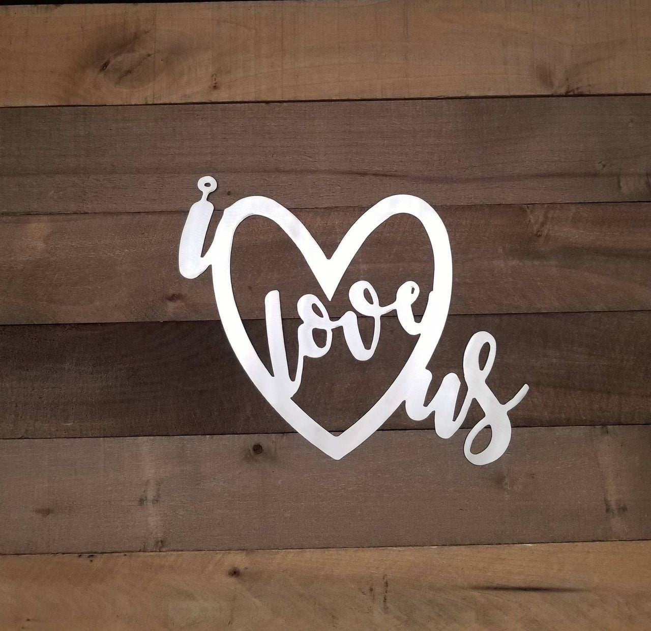 I Love Us Wall Sign| Rustic Modern Metal Wall Sign | Romantic Master Bedroom Decor | Couples Gift | Wedding Gift | Anniversary Gift for Her