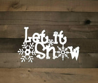 Thumbnail for Let It Snow Metal Sign | Outdoor Winter Decor | Snowflake Winter Sign | Holiday Decor | Rustic Metal Christmas Sign |  Snow Metal Wall Decor