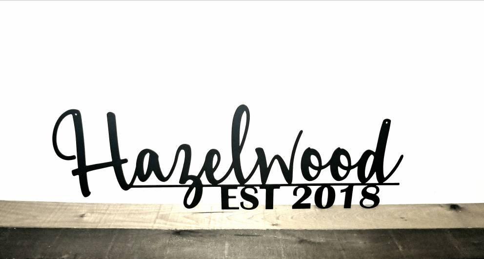 Last Name Sign with Established Year | Custom Family Name Sign | Metal Wall Decor | Personalized Housewarming, Wedding Gift | Wedding Sign