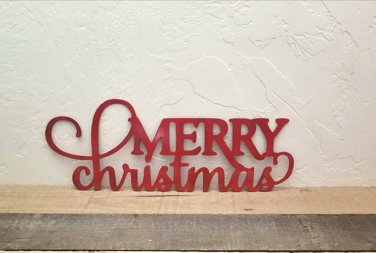 Metal Merry Christmas Sign | Metal Wall Decor | Christmas Sign | Holiday Decor | Christmas Wall Decor | Indoor, Outdoor Sign | Metal Word