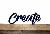 Thumbnail for Create Sign | Metal Wall Art | Word Wall Decor | Create Word Wall Hanging | Metal Create Sign | Words for the Wall | Script Wall Words