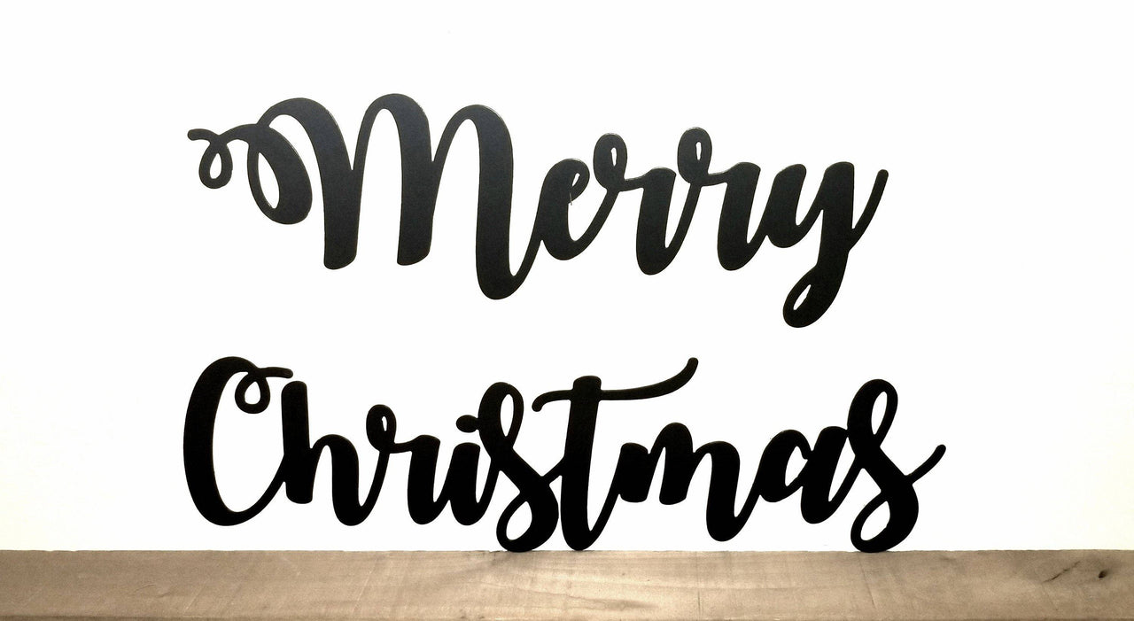 Merry Christmas Words Sign | Merry Christmas Words Metal Wall Decor | Christmas and Holiday Decor | Farmhouse Christmas Sign | Script Words