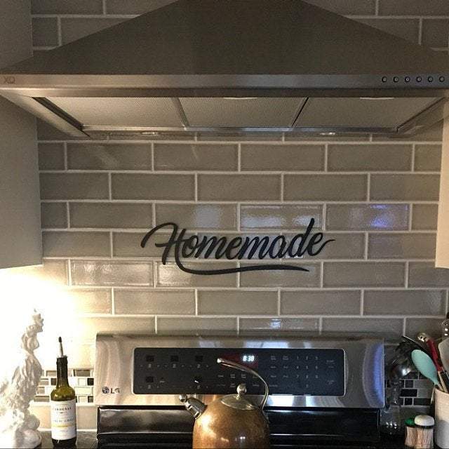 Homemade Sign Metal Wall Art | Homemade Metal Sign | Farmhouse Style Decor | Metal Words for the Wall | Homemade Word Art | Kitchen Sign