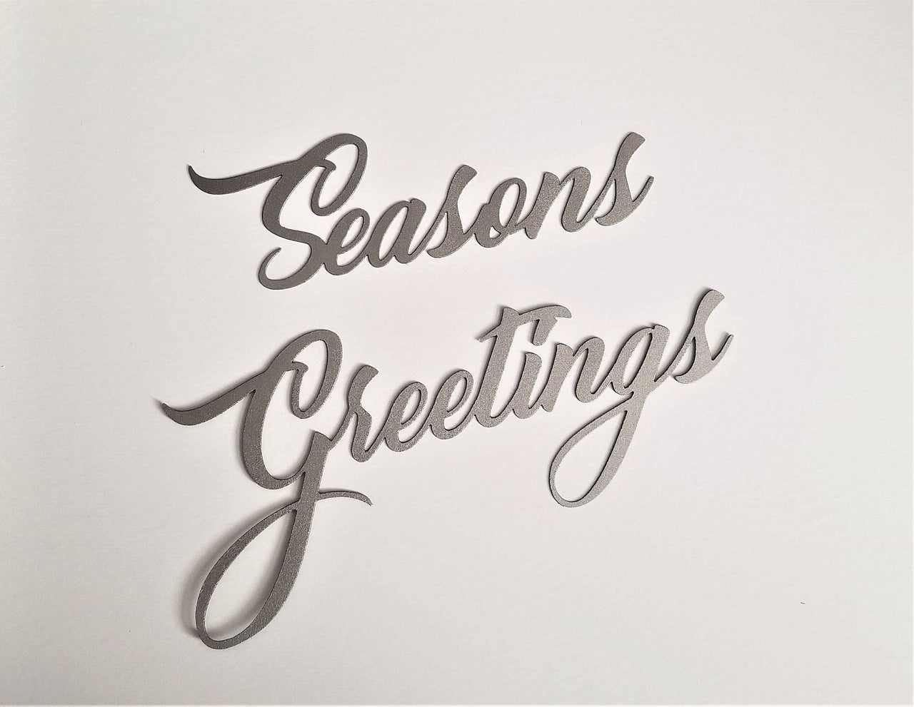 Seasons Greetings Sign | Metal Wall Decor | Steel Script Words for the Wall | Holiday Sign | Christmas Decor | Winter Sign | Office Decor