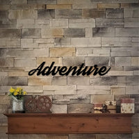 Thumbnail for Adventure Sign | Cursive Adventure Word | Words for the Wall | Metal Wall Art | Adventure Wall Hanging | Metal Adventure Sign |Travel Decor