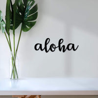 Thumbnail for Aloha Sign | Metal Wall Word for the Wall | Hawaii Beach Decor | Hawaiian Art Door Hanger | Travel Sign | Hawaii Wedding | Travel Gift