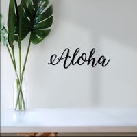 Thumbnail for Aloha Sign | Cursive Metal Wall Decor | Aloha Decorations | Aloha Gift | Luau Sign | Aloha Metal Sign | Hawaiian Decor | Script Metal Art