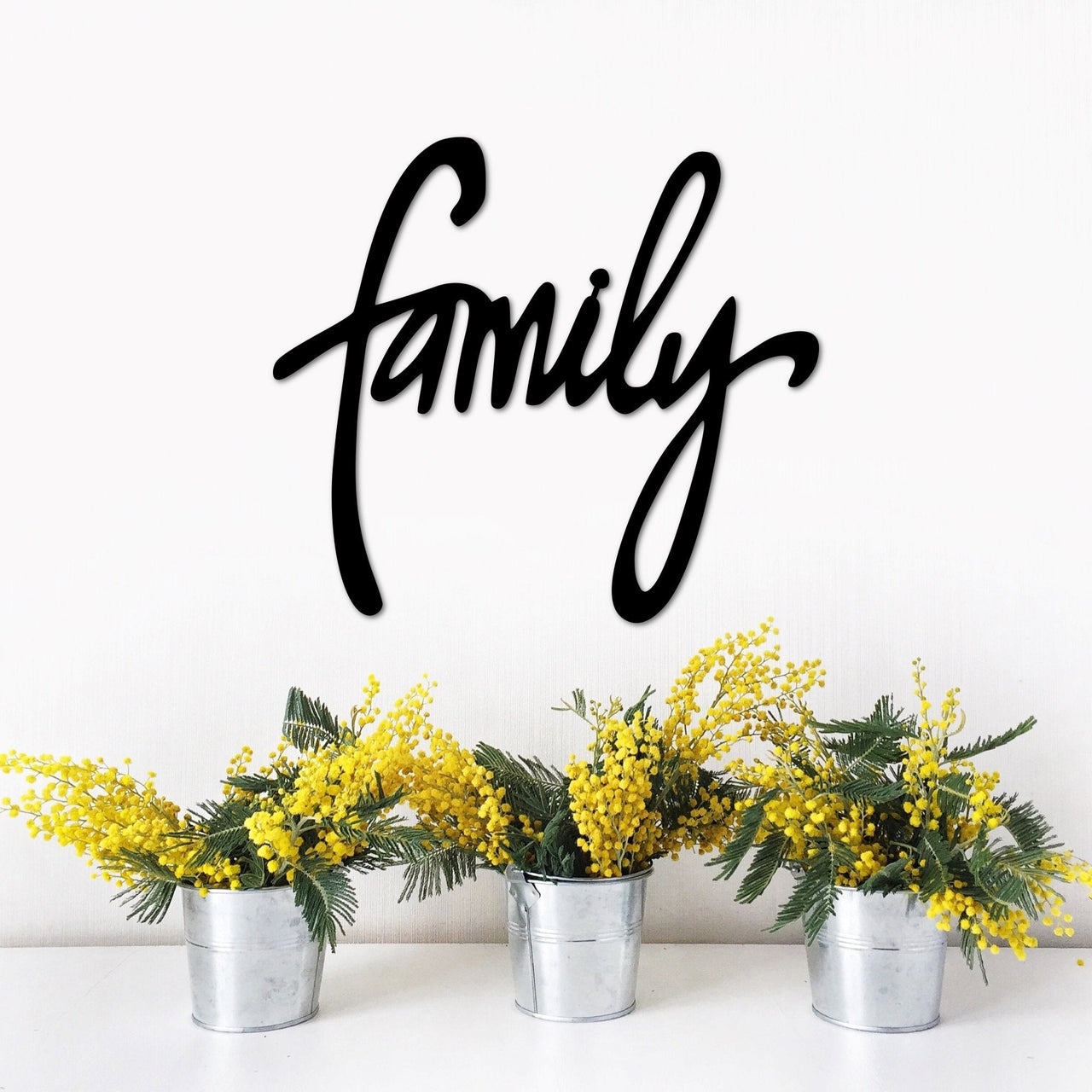 Family Sign | Metal Family Sign | Family Metal Word Art | Living and Family Room Decor | Housewarming Gift | Modern Family Script Word
