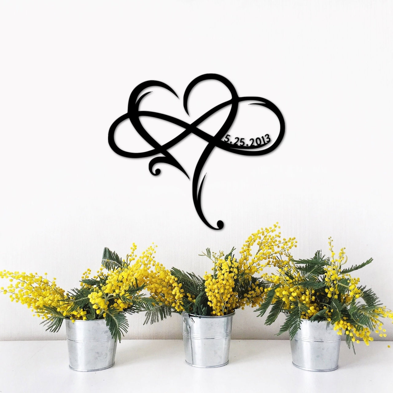 Personalized Infinity Heart Sign with Custom Wedding Date | Metal Wall Decor | Wedding Gift for Couple | Anniversary Gift | Date Sign