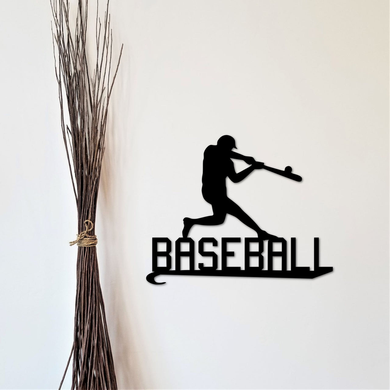 Baseball Sign | Metal Wall Art | Baseball Player Bedroom Decor | Kids Room Metal Sports Sign | Gift for Son, Grandson, Husband or Boyfriend