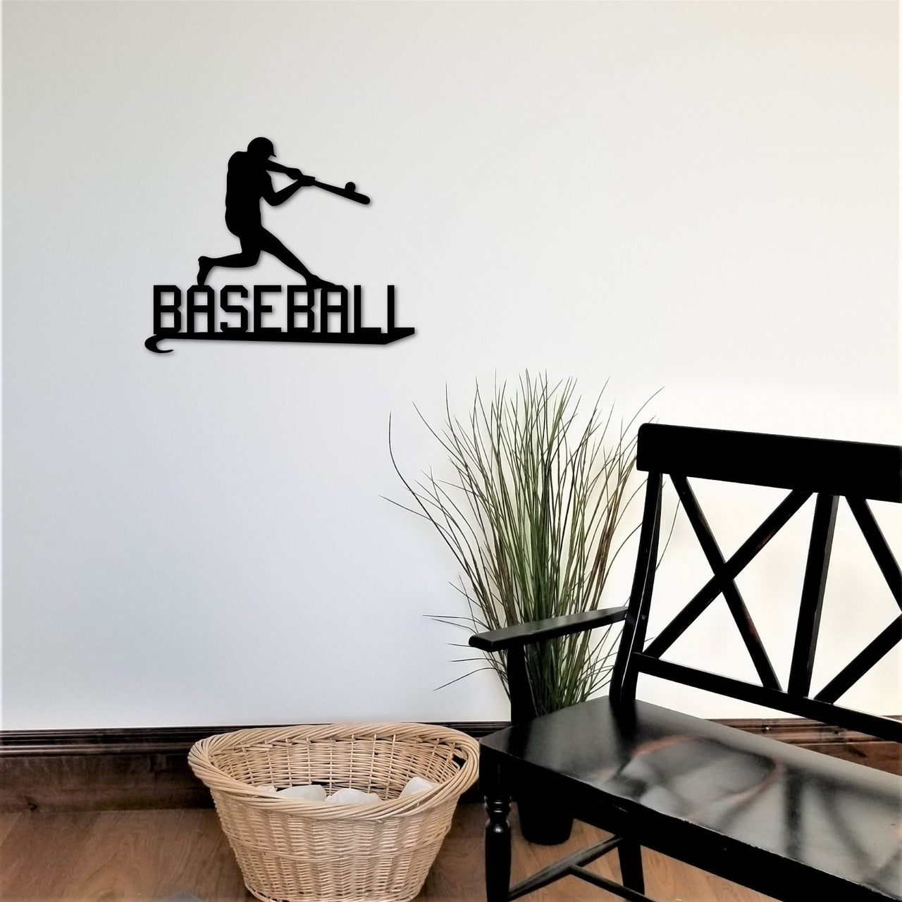 Baseball Sign | Metal Wall Art | Baseball Player Bedroom Decor | Kids Room Metal Sports Sign | Gift for Son, Grandson, Husband or Boyfriend