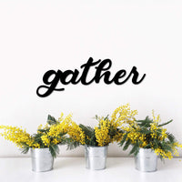 Thumbnail for Gather Metal Word | 2 FT | Gather Sign for the Kitchen | Metal Gather Sign | Metal Sayings for the Wall | Dining Room Decor | Gallery Wall