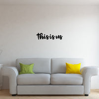 Thumbnail for Metal This is Us Sign | Metal Words Cutout | Script Words for the Wall | Rustic Word Art Sign | Cursive Metal Thick Words for Wall Grouping