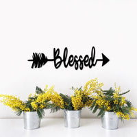 Thumbnail for Blessed Arrow Sign | Blessed Word with Arrow Metal Wall Decor | Metal Blessed Sign | Living Room Decor | Blessed Gift Idea | Religious Gift