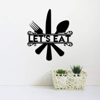 Thumbnail for Let's Eat Sign | Kitchen Decor | Metal Wall Art | Kitchen Sign Wall Hanging with Knife, Fork and Spoon | Dining Room Decor | Gift Idea