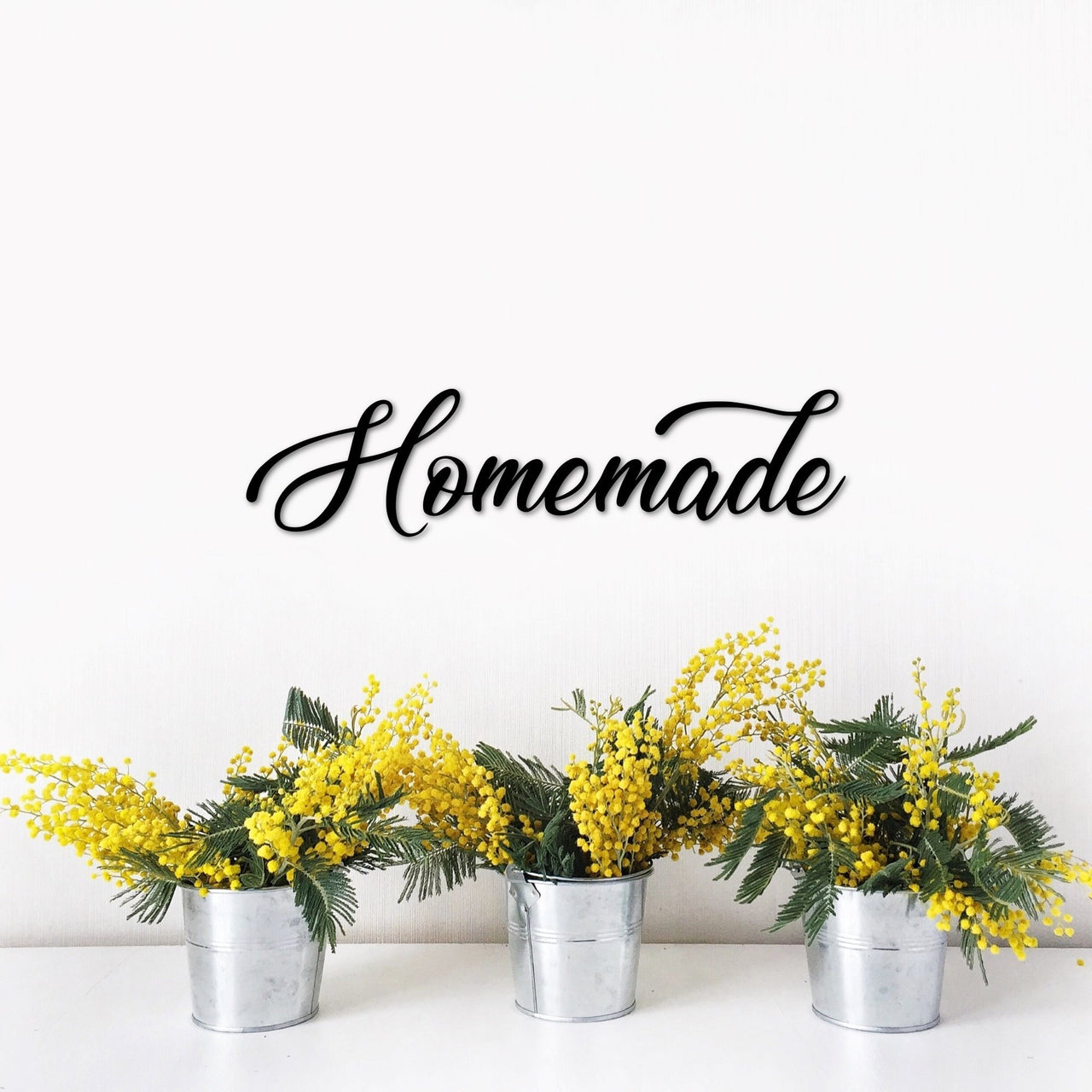 Homemade Metal Sign |  Metal Words 2 FT |  Homemade Sign |  Homemade Kitchen Sign | Cursive Font Homemade | Sign for Backsplash Above Stove