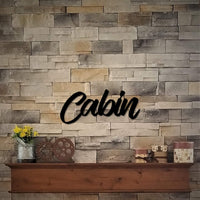 Thumbnail for Cabin Metal Sign | Metal Word Art | Cabin and Lake Living Room Decor | Cabin Bedroom and Bathroom Wall Art | Cabin Life Gifts
