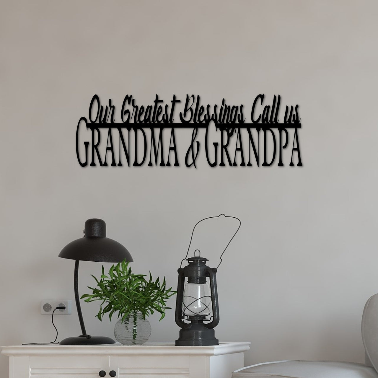 Grandparents Sign | Our Greatest Blessings Call Us Grandma and Grandpa Metal Wall Quote | Grandma Gift | Grandpa Quote | Grandkids Cutout