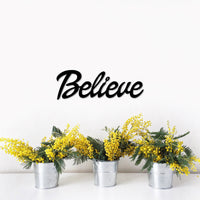 Thumbnail for Believe Metal Sign Word Art | Believe Gift | Inspirational Words | Believe Wall Decor | Believe Sign | Script Font | Metal Letters Cutout