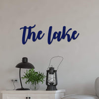 Thumbnail for The Lake Sign | Metal Lake Sign | Lake House Decor | Metal Word Art | Steel Script Words for the Wall | Entryway Sign | Lake Gifts