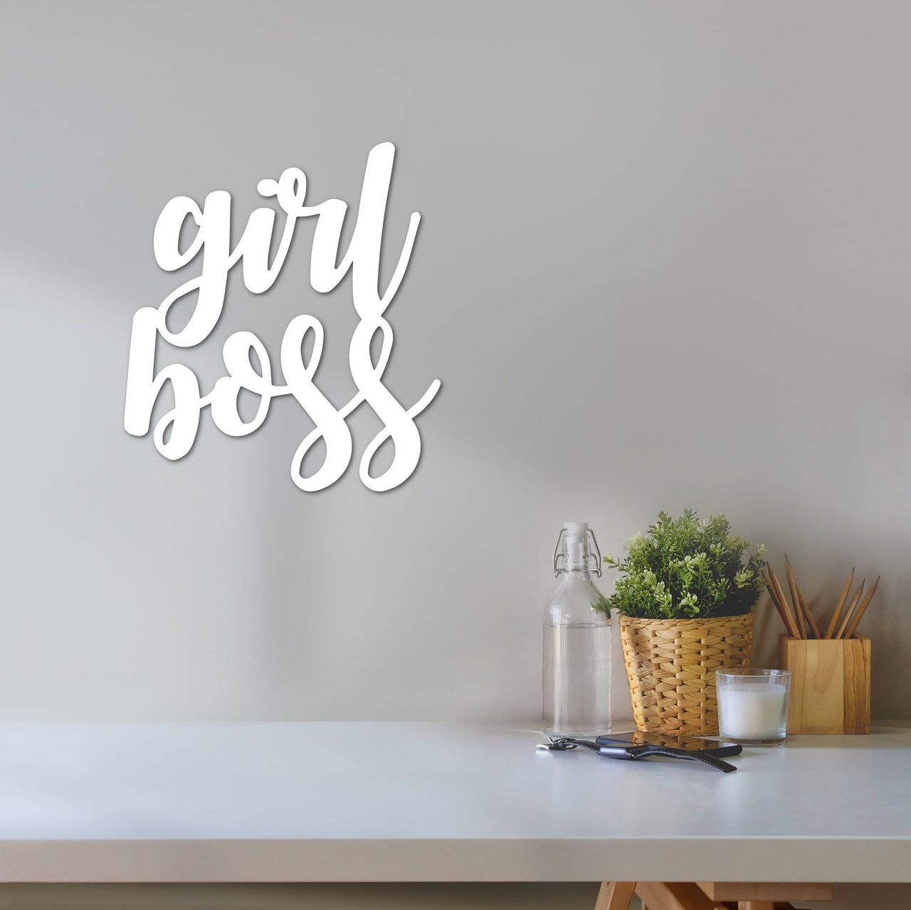 Girl Boss Sign | Girl Boss Decor | Desk Accessories | Girl Boss Gifts for Women | Office Decor | Girl Boss Art | Metal Girl Boss for Her