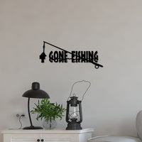 Thumbnail for Gone Fishing Sign | Metal Wall Art | Gift for Husband, Boyfriend, Father or Grandpa | Rustic Cabin and Lake Decor | Fishing Gifts for Men
