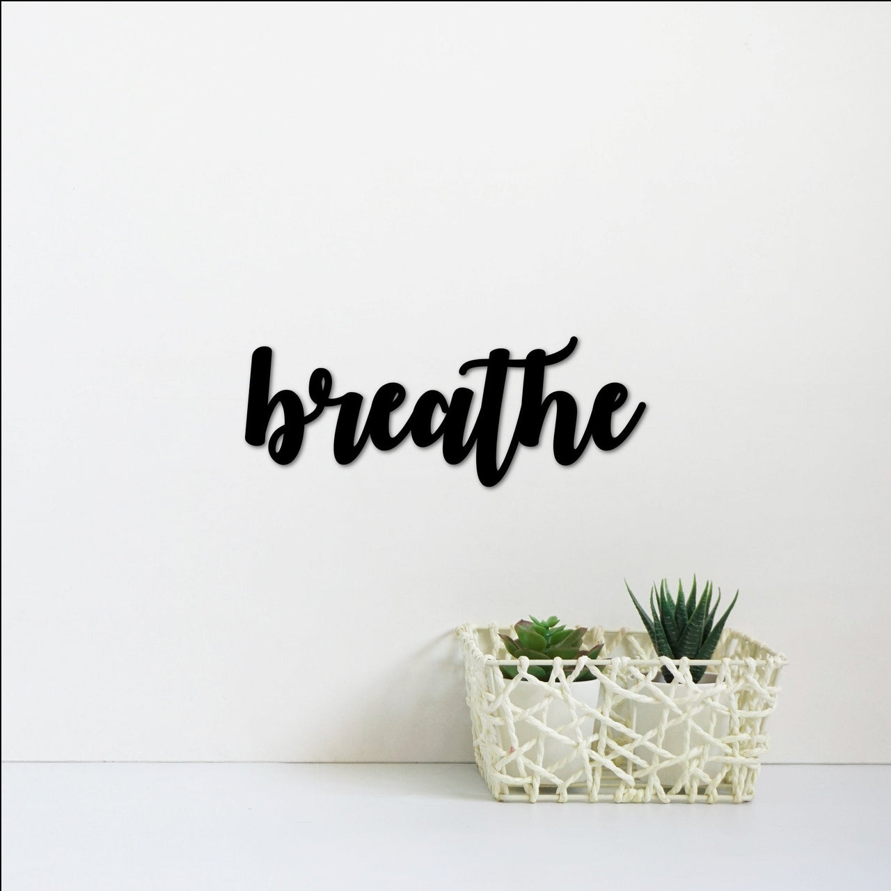 Metal Breathe Word Art | Breathe Metal Sign | Inspirational Sayings | Breathe Cursive Sign | Yoga Art | Wall Decor | Metal Cutout