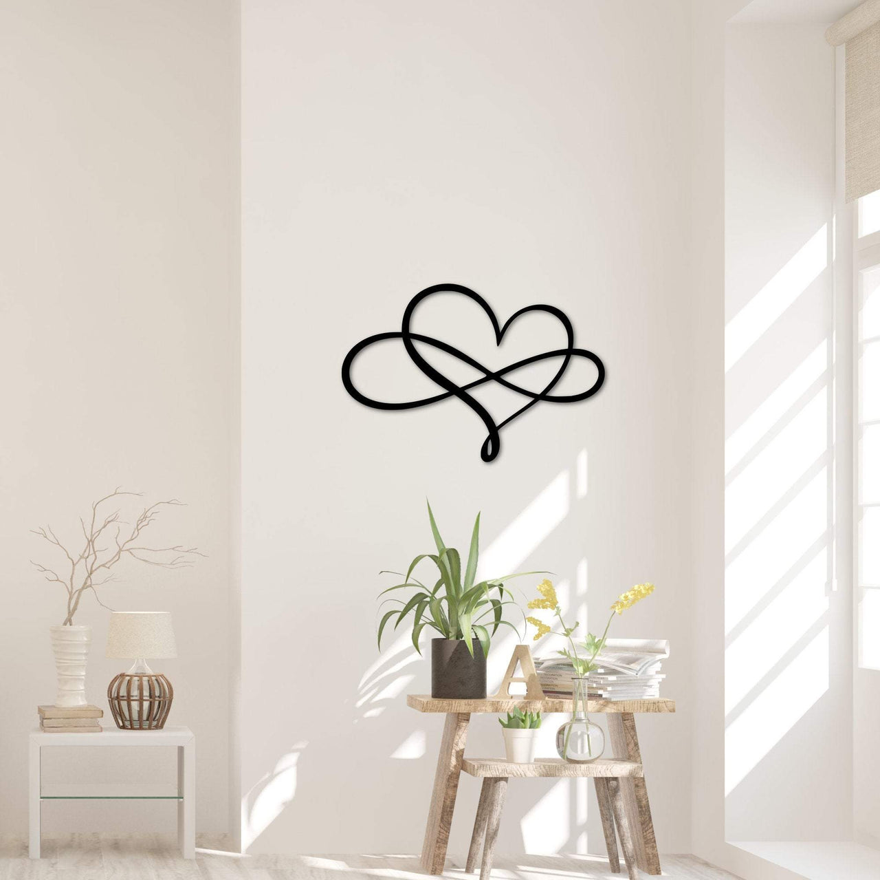 Modern Heart Infinity Sign | Love Decor | Wedding Gift | Infinity Love Symbol | Engagement Gift | Master Bedroom Decor | Gift for Couple
